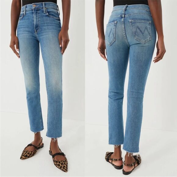 MOTHER The Mid Rise Dazzler Ankle Fray Riding the Cliffside Jeans
